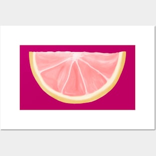 Juicy Pink Grapefruit Wedge Posters and Art